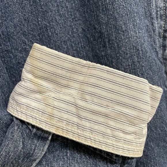 Vintage LA Blues Denim Chore Coat Barn Jacket Jean 90s Y2K Hood Zip Womens 18 20 - Picture 6 of 15